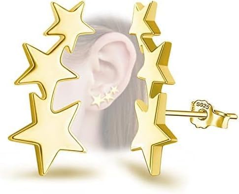 ONLYJUMP Star Stud Earrings For Women Small Star Stud Earrings Simple Star Bolt Stud Earrings Danity Stars Post Earrings Minimalist Star Shaped Stud Earrings Christmas Birthday Gifts - Image 8
