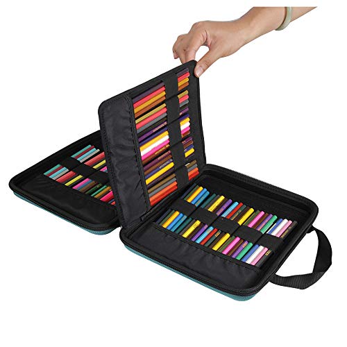 Hermitshell Hard Travel Case for Prismacolor/Crayola Premier Colored Pencils (L, Blue)