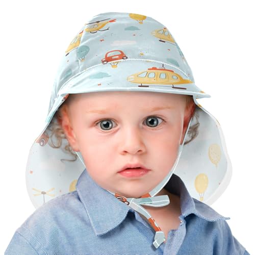 Blue Balloon Plane Unisex Baby Beach Hat Boy Beach Caps Baby Girls' UPF 50+ Wide Brim Traveling Camping2