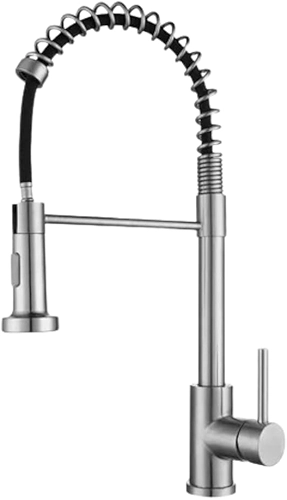 Torneira Prata Gourmet Para Cozinha Industrial Quente E Fria Jato E Chuveirinho