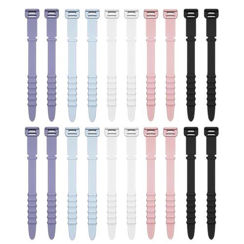 Cable De Silicona Lazos - 20 Piezas Tirolesa Reutilizables Flexibles | Correas Organizador Ajustable CAIBLE TIEAS STRAIPAPS Empate Cables Para La Gestión C