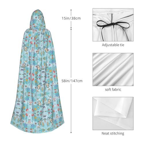 Capa con capucha de sirena para fiestas de disfraces y bailes de máscaras de adultos 5