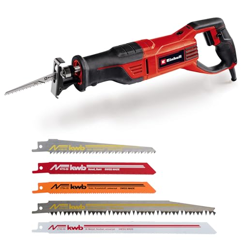 Einhell Universalsäge (950 W, Hubzahl-Elektronik, werkzeuglos verstellbarer Sägeschuh, werkzeugloser Sägeblattwechsel, inkl. KWB Qualitäts-Sägeblatt für Holz) TE-AP 950 Ekwb Säbelsägeblatt-Satz