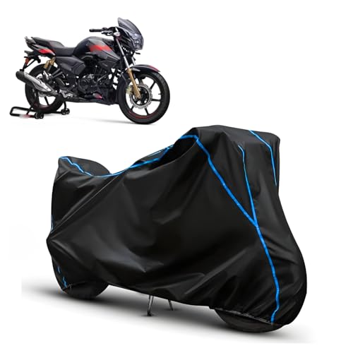 Image of Water Resistant Bike Cover for TVS Apache RTR 180 | All Weather UV & Heat Resistant, Dustproof, Triple Stitched, Windproof Elastic Bottom