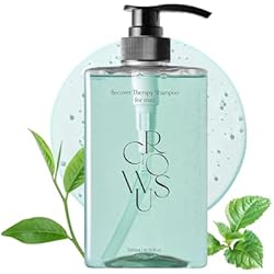 GROWUS Recover Therapy Shampoo for Men - Tea Tree, Peppermint, Scalp Sebum Control, Strengthening and Free from Paraben and Sulfate Anti Hair Loss Shampoo for Dry Scalp (16.9 Fl Oz / 500ml)