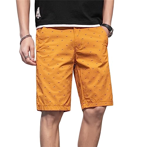 Short coton homme imprimé jaune confortable et léger taille 37