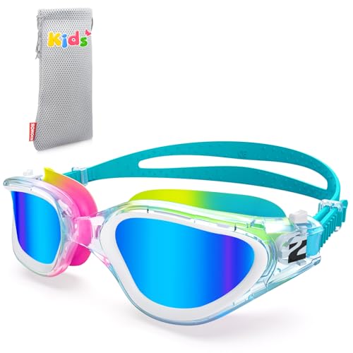 ZIONOR Schwimmbrille Kinder, G1MINI ULTRA Polarisiert Komfortabel Kinder Schwimmbrille, Anti Nebel UV-Schutz Schwimmbrille für Mädchen und Jungen (Jahre 3-14)