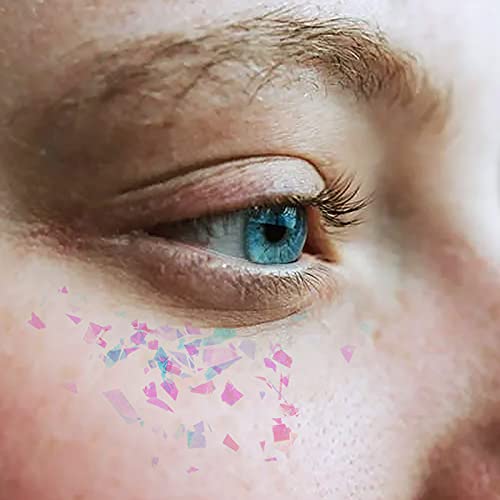 Allstarry 12 Colors Mermaid Nail Chunky Glitter Ultra-Thin Fluorescent Glass Paper Irregular Iridescent Sequin Flakes Glitters Sticker For Nails Art Decoration Hair Eyes Face Body Diy Craft #TOP4