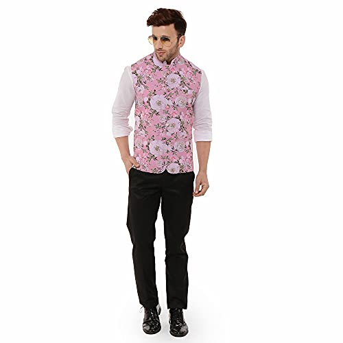 Image of Hangup mens printed nehru jacket 6A PRINTED NEHRU