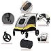 BingoPaw XXL Hundebuggy Große Hunde: Schwerlast Hundewagen bis 65kg, Dog Stroller Hundekinderwagen mit 4 Rädern, 3 Netzfenstern, Verstellbarer Griff, Haustier Transportwagen Hunde Jogger Buggy