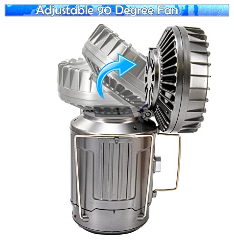 Large Solar Lantern Powered Led Light & Fan - 6 In 1 Portable Collapsible Rechargeable Camping Lamp W/ Fan, Charging Station & Battery Backup Indoor Outdoor - Large Size (Yso4040343_Copper) #TOP6