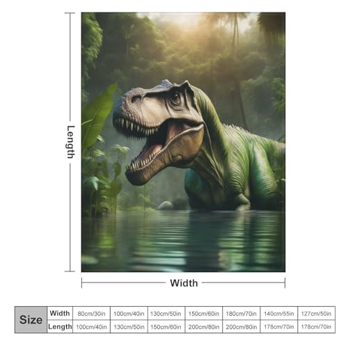 Couverture douce et chaude dinosaure avec impression numérique 3D premium