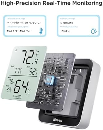 Govee H5075 Digital Hygrometer Thermometer, Humidity Meter with APP Alerts - 3