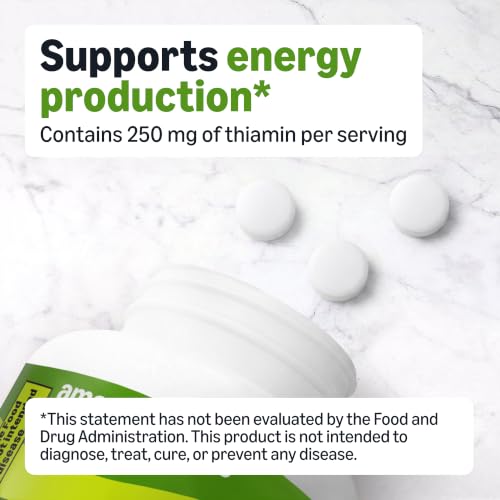 Amazon Basics Vitamin B1 (Thiamine) Tablets, 250 mg, Supports Nervous System and Energy Production, Gluten Free, 100 Count view 2