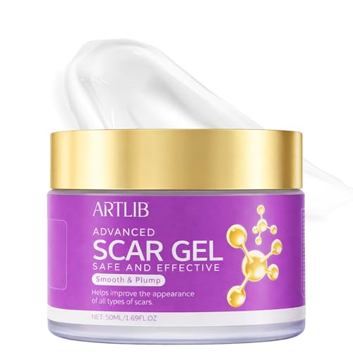 ARTLIB Scar Cream,Silicone Scar Gel,Helps Reduce Surgical Scars,Acne,Burn,Keloids Bump,Stretch Marks, Advanced Scar Removal Cream for Old and New Scars(1.69oz)