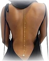 Cusmyre Sexy Rhinestone Back Chain Necklace for Backless Dresses - Bridal Wedding Crystal Body Chain Jewelry for Women