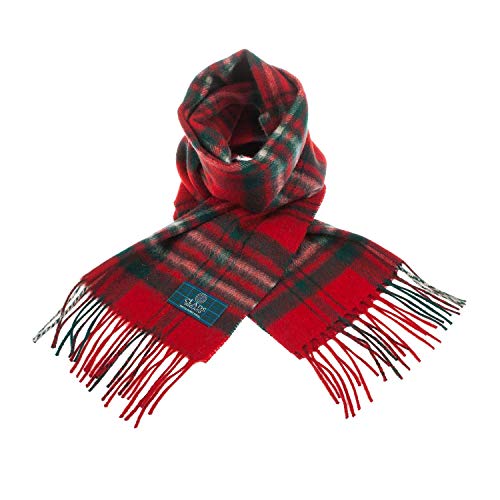 Image of Clans Of Scotland Pure New Wool Scottish Tartan Scarf Scott Red (One Size)