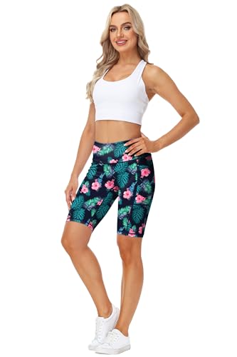 Image of AOBUTE Womens 9 inch /10 inch /11 inch Long Swim Board Shorts High Waisted UPF 50+ Biker Shorts with Pockets