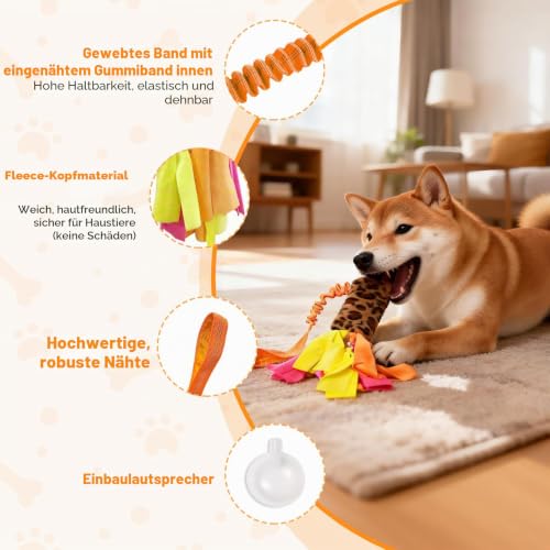 Bestwist Zerrspielzeug Hund, Training Interaktives Hundespielzeug für Kleine, Mittlere und Große Rassen, Plüsch Hundespielzeug Quietschend für Langeweile, Linderung von Angstzuständen