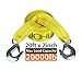 JCHL Nylon Tow Strap with Hooks 2”x20’ Car Vehicle Heavy Duty Recovery Rope 20,000 lbs Capacity Tow Rope for Car Truck Jeep ATV SUV