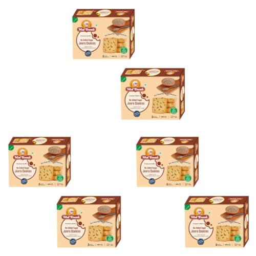 Image of Mid Break No Added Sugar Jeera Biscuits - 300gm (Pack Of 6) | High In Fiber, Gut-Friendly, Low Glycemic Index Biscuits With No Added Sugar | Tasty Cookies For Healthy Tea Snacking