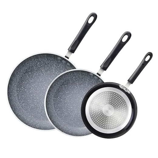 Cook N Home 8"/10"/12" 3 Pieces Frying Saute Pan Set with Non-stick Coating and Induction Compatible bottom, Black