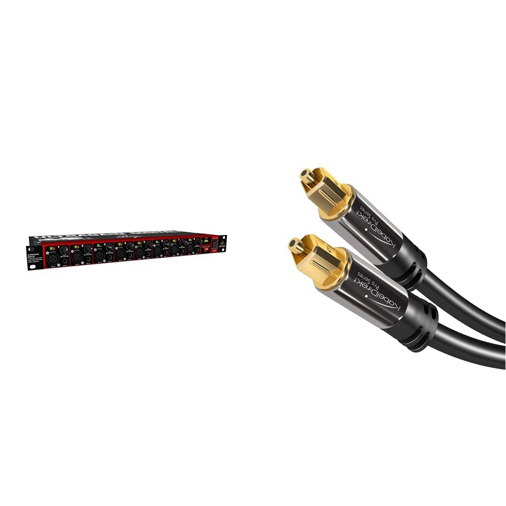 BehringerADA8200 Audiophile 8 In/8 Out ADAT Audio Interface with Midas Mic Preamplifiers & KabelDirekt 1m Optical Digital Audio Cable/TOSLINK Cable PRO Series
