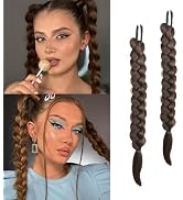 shufang 16 Inch Long Braid Ponytail Extension for Black Women with Hair Tie Straight Braid Hair E...