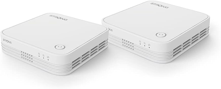 Strong Atria WiFi Mesh System, 2 Pack, Dual Band AC 1200 Mbps, Home Cover up to 200 m2, Maximum Security WPA/WPA2, Gigabit Ethernet Ports, Compatible with All Boxes,