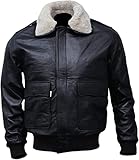 Men's A2 Aviator Air Force Distressed Leather Jacket || Real Leather Flight Bomber Jacket||US Military WWII Pilot Jacket. Black