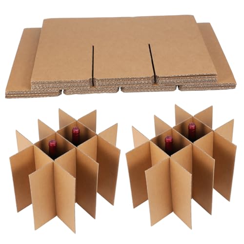SHINEOFI 2 Kit Separadores de Cartón para Cajas de Envío Divisores Resistentes de Cartón Corrugado para Mudanzas Embalaje Seguro de Cristalería y Vajilla de Cocina