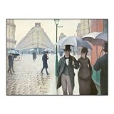 Gustave Caillebotte Paris Streets on A Rainy Day Poster Impressionist Canvas Wall Art Fine Art Oil Painting...