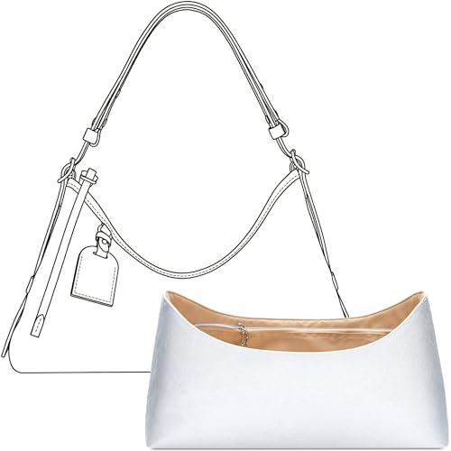 FANJI Project Handbag Organizer Insert for LV Carryall East West, Custom Fit Inside Premium Vanile Lightweight WaterResistant Purse Insert with Cup Holder Accessories with Zipper
