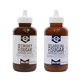 Lillie's Q - Zero Sugar Smoky BBQ (13.8oz) & Zero Sugar Carolina BBQ (13.6oz) Sauce Combo, Gluten-Free, Non-GMO, No Preservatives, Low Calorie (2-pack)