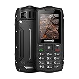 Hammer H Rock LTE Outdoor Handy ohne Vertrag, 3000mAh Akku, 64 GB, 2,4' IPS Display, große Tasten, SOS-Taste, Taschenlampe, FM-Radio, Bluetooth, USB-C, Dual SIM, IP68/MIL-STD-810H, Schwarz