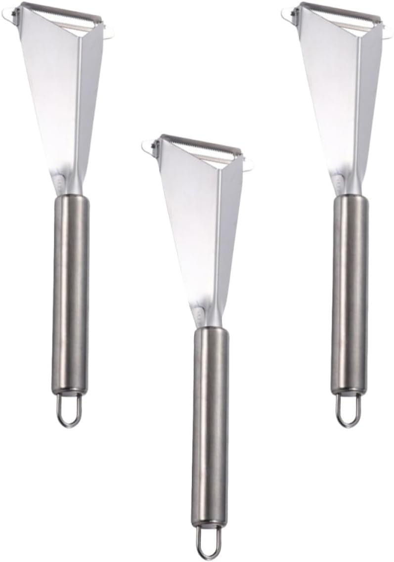 STOBAZA 3pcs Stainless Steel Fruit Carving Knives with Lightweight Humanized Handle, Silver Fruit Peeling Tools for Home Kitchen Essentials