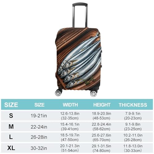 Sardines Elastic Luggage Cover Suitcase Protector for 19-32 Inch Suitcases | Universal Stretchable Travel Bag Cover | Anti-Scratch, Washable with Zipper Closure XL2