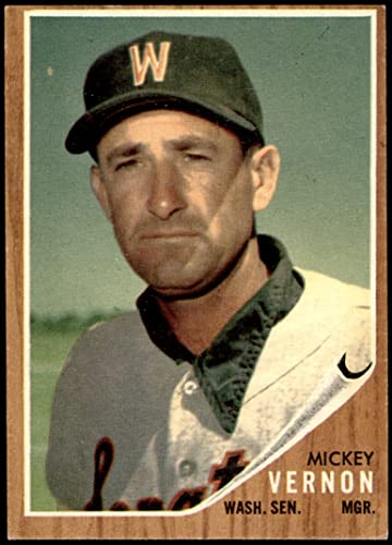1962 Topps #152 GRN Mickey Vernon Washington Senators (Baseball Card) (Green Tint) VG/EX Senators