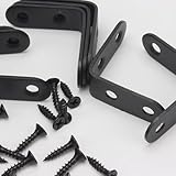 XVTHOAKU 20PCS Stainless Steel L Right Angle Support Brackets 1.57x1.57 Inch Includes 80 Screws Heavy Duty Corner Braces for Shelves, Wood Furniture, Cabinets and Chairs