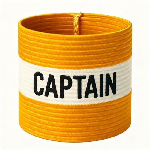 Fitness Health Football Band Soccer Captain's Armband Design Captain Band for Adult and Youth, 5 Colours Available for Multiple Sports, Elastic Arm Band for Captain (Yellow) Rapid