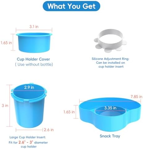 Car Seat Cup Holder Snack Tray for Kids Travel, 2-Pack, Sky Blue — 사진 6