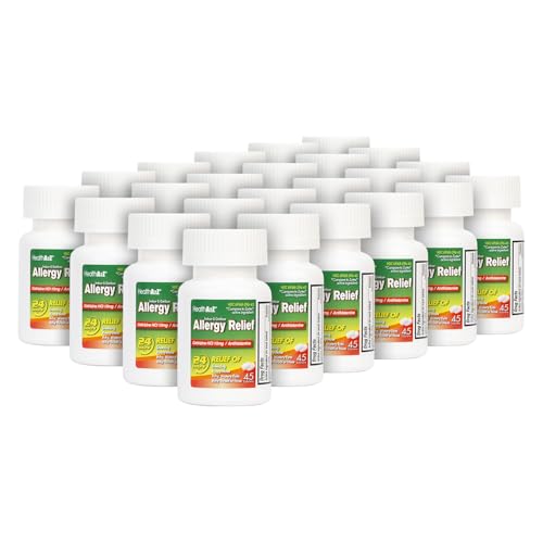 HealthA2Z® Allergy Relief | Cetirizine 10mg | 24 Packs of 45 Tablets Each (1080 Tablets) | All Day Allergy Relief | Indoor & Outdoor | Relief from Itchy Throat, Sneezing, Runny Noses | Value Pack