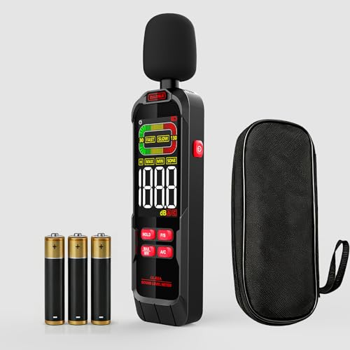 Digital Sound Level Meter, 30-130dB Decibel Meter with Backlit LCD, High Precision Noise Detector for Home, Office, Factory, Construction & Daily Use