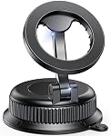 Support de téléphone de voiture magnétique pour MagSafe, Strong Suction Cup Support de téléphone pour le tableau de bord de voiture & Pare-brise, 360° Rotation & Support de téléphone portable pliable et réglable pour voiture, Convient iPhone 12-17 Series