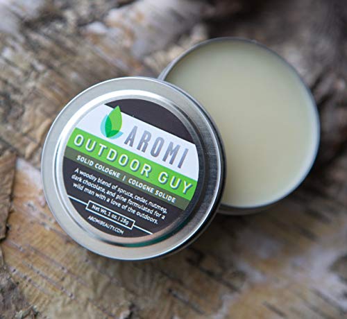 Aromi Solid Cologne | Men's Fragrance, Vegan, Cruelty-Free, Travel-Friendly, Woodsy Scent, Evergreen, Pine, Woodsy, Stocking Stuffer, Small Men's Gift | 1.0 Ounce (Outdoor Guy) #TOP2