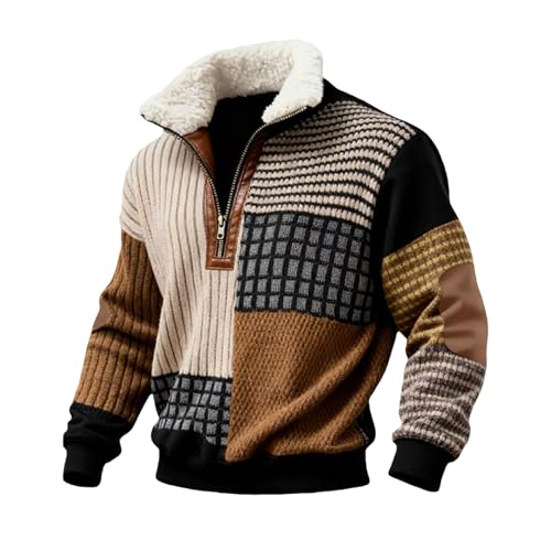 Pull col montant homme polaire contrasté design moderne 2025