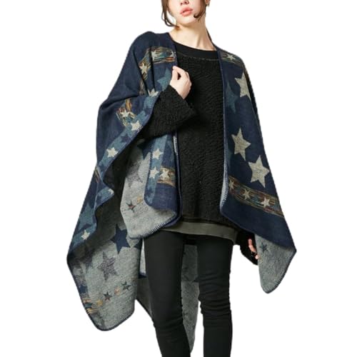 KirGiabo women's plaid sweater poncho cape