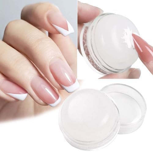 goodiebox White Jelly Head Transparent Visible Body Nail Print Stamper Manicure Nail Art Tools for DIY French Nail Art Designs-picture-20