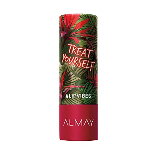 Almay Lip Vibes Lipstick with Vitamin E Oil & Shea Butter, Matte Finish, Hypoallergenic, Treat Yourself, 0.14 Oz