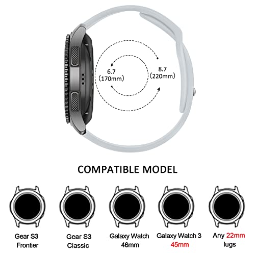 Meliya Bands For Samsung Gear S3 Frontier/Classic Bands For Women Men, 22Mm Adjustable Soft Silicone Sport Strap Replacement Band For Samsung Gear S3 Frontier/Gear S3 Classic Smartwatch 4Pack(Gray+Black+Bluegray+Winered) #TOP1
